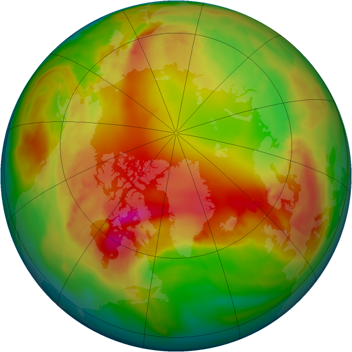 Arctic ozone map for 01 February 2015